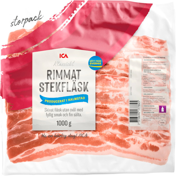 ICA Stekfläsk Rimmat Skivat