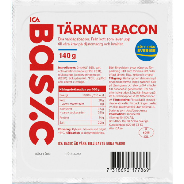 ICA Basic Bacon Tärnat