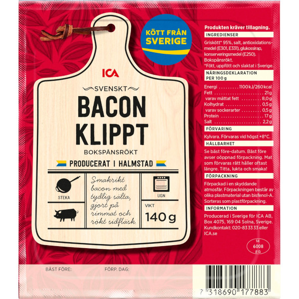 ICA Bacon Klippt