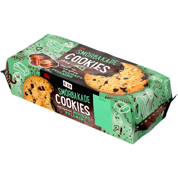 ICA Smörbakade Cookies Nougatfyllning