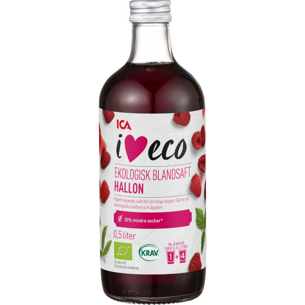 ICA I Love Eco Blandsaft Hallon Ekologisk