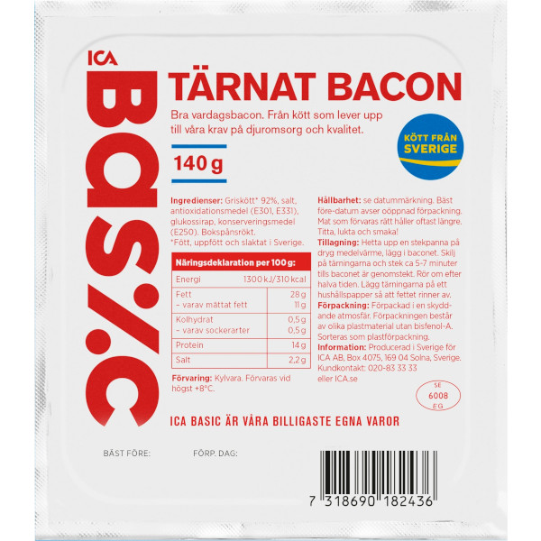 ICA Basic Bacon Tärnat