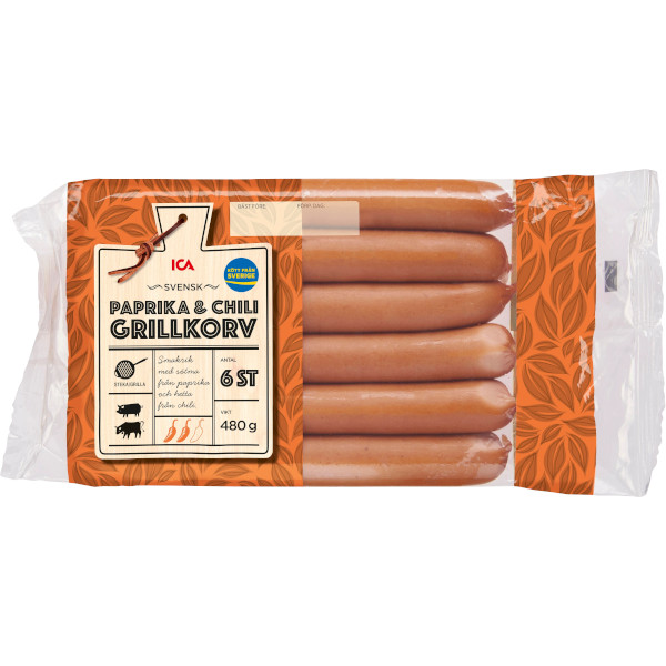 ICA Grillkorv Paprika & Chili