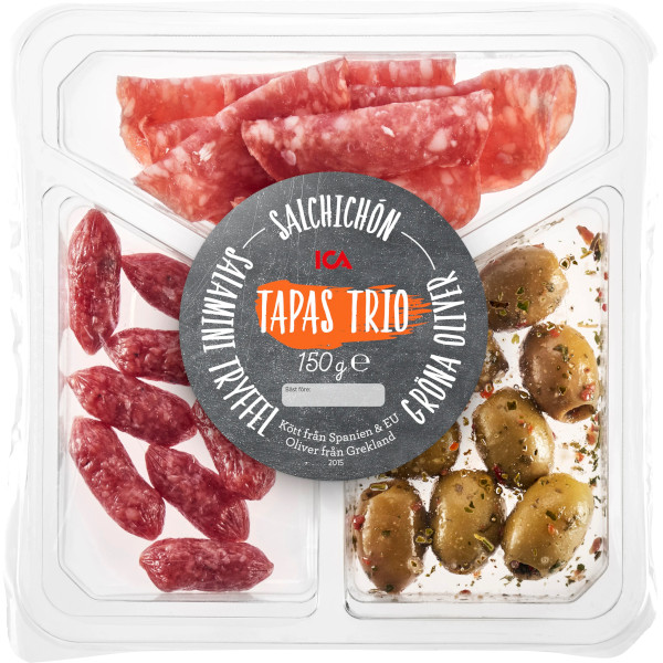 ICA Tapas Trio Salamini Tryffel/Salchichón/Gröna Oliver