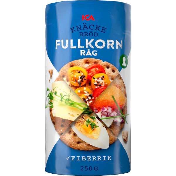 ICA Knäckebröd Runda Fullkorn Råg