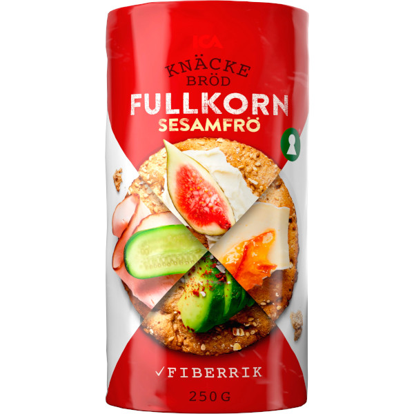 ICA Knäckebröd Runda Fullkorn Sesamfrö