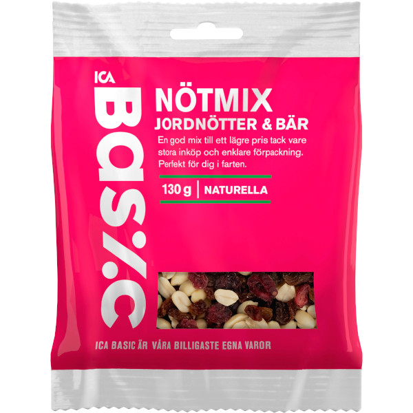 ICA Basic Nötmix Jordnötter & Bär