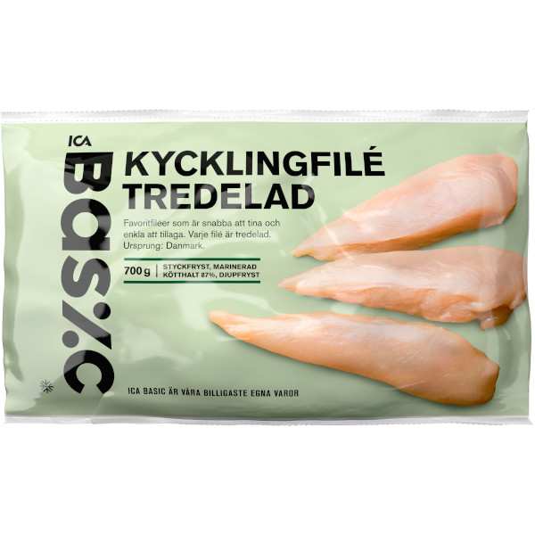 ICA Basic Kycklingfilé Tredelad