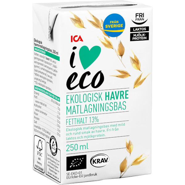 ICA I Love Eco Matlagningsbas Havre Ekologisk
