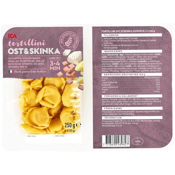 ICA Tortelloni Ost & Skinka