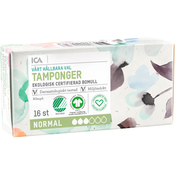 ICA Apotek Hjärtat Tamponger Normal Ekologiska