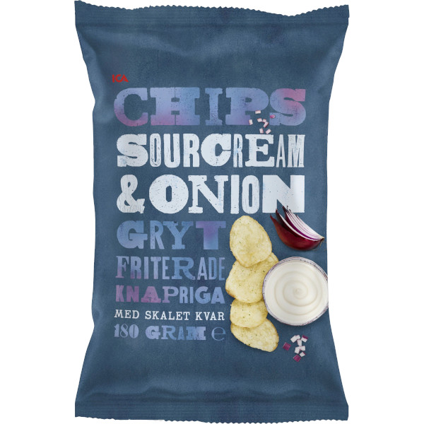 ICA Chips Grytfriterade Sourcream & Onion