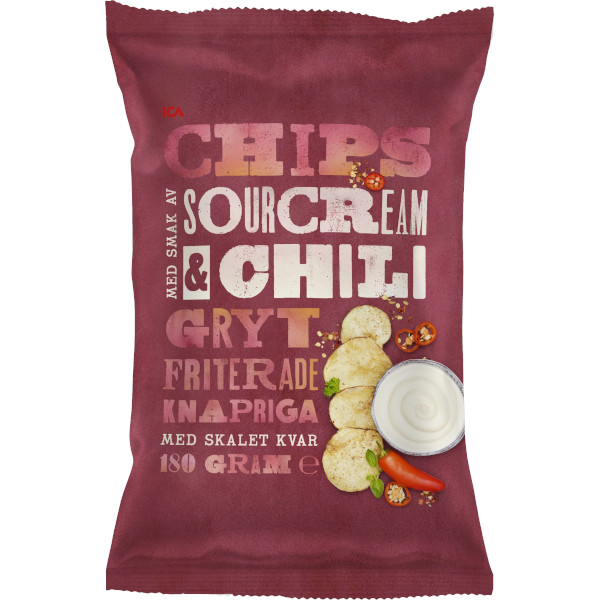 ICA Chips Grytfriterade Sourcream & Chili