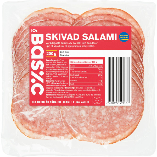 ICA Basic Salami Skivad