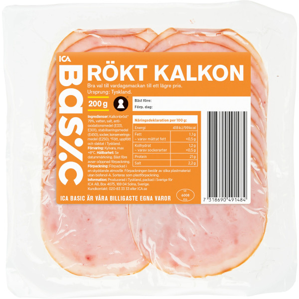 ICA Basic Kalkon Rökt