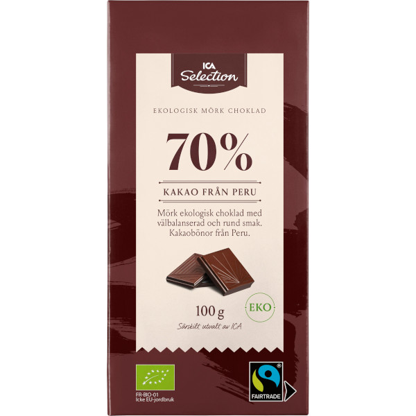 ICA Selection Mörk Choklad 70% Peru Eko