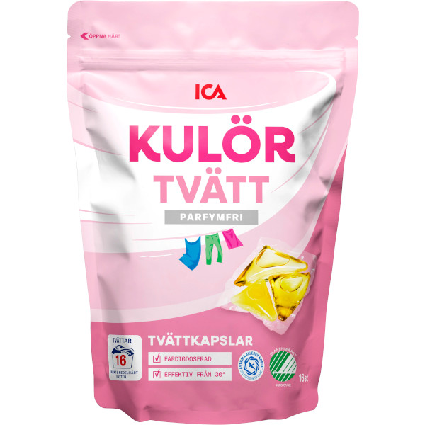 ICA Tvättkapslar Kulörtvätt Parfymfri