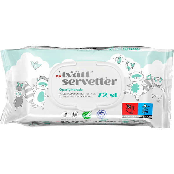 ICA Tvättservetter Oparfymerade