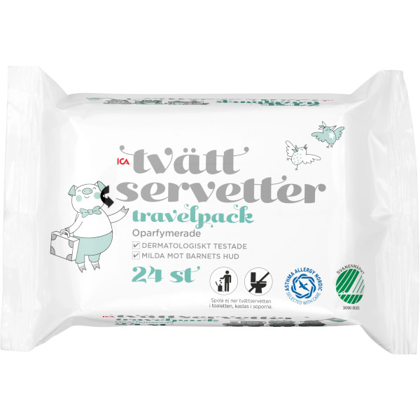 ICA Tvättservetter Oparfymerade