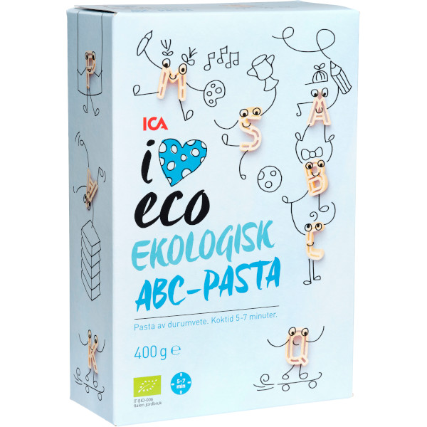 ICA I Love Eco ABC-Pasta Ekologisk