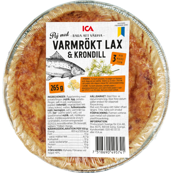 ICA Paj Varmrökt Lax & Krondill