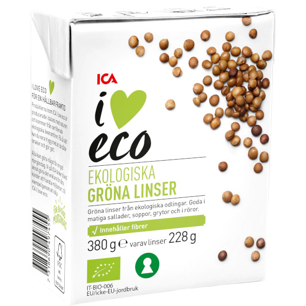 ICA I Love Eco Gröna Linser Ekologiska