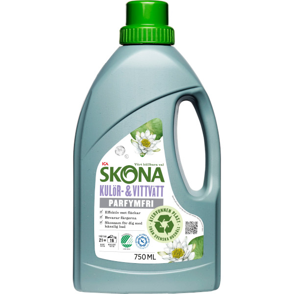 ICA Skona Kulör & Vittvätt Flytande Parfymfri