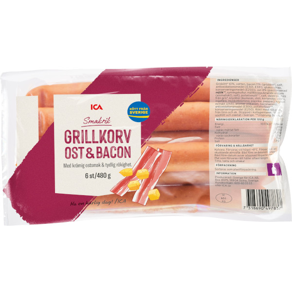ICA Grillkorv Ost & Bacon
