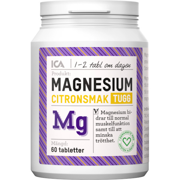 ICA Apotek Hjärtat Magnesium Tuggtabletter Citronsmak