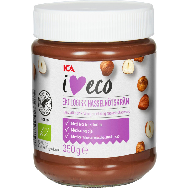 ICA I Love Eco Hasselnötskräm Ekologisk