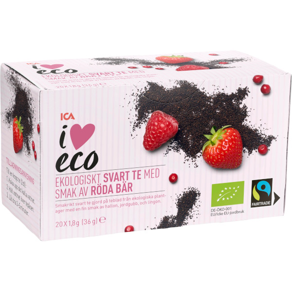 ICA I Love Eco Svart Te Röda Bär Ekologiskt
