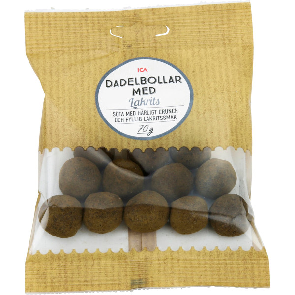 ICA Dadelbollar Lakrits