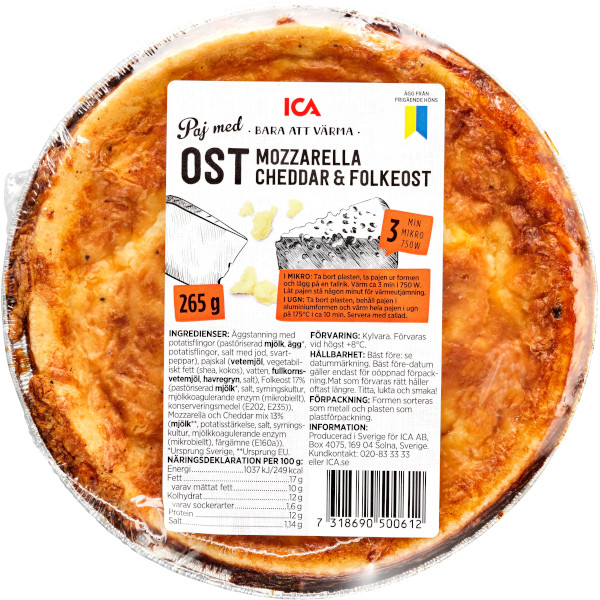 ICA Paj Mozzarella/Cheddar/Folkeost