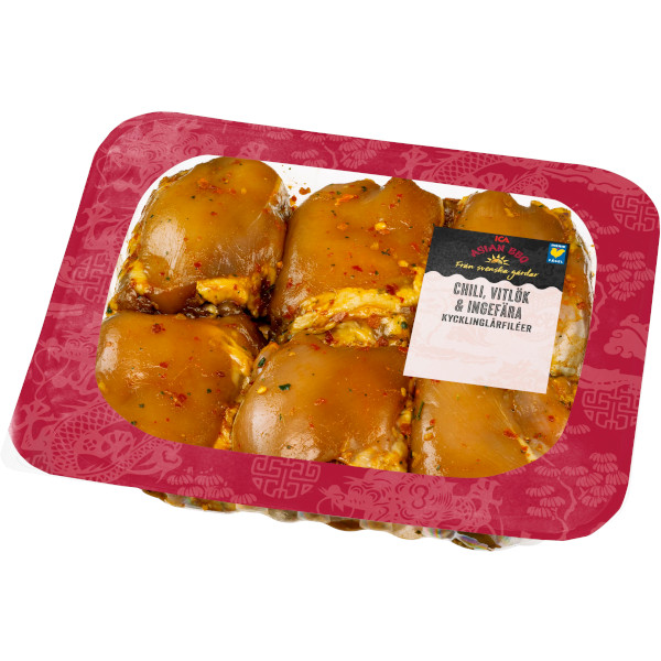 ICA Kycklinglårfiléer Chili/Vitlök/Ingefära
