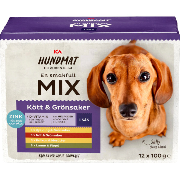 ICA Hundmat Mix Kött & Grönsaker Sås