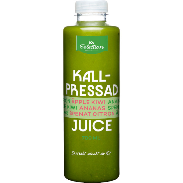 ICA Selection Kallpressad Juice Äpple/Kiwi/Ananas/Spenat/Citron