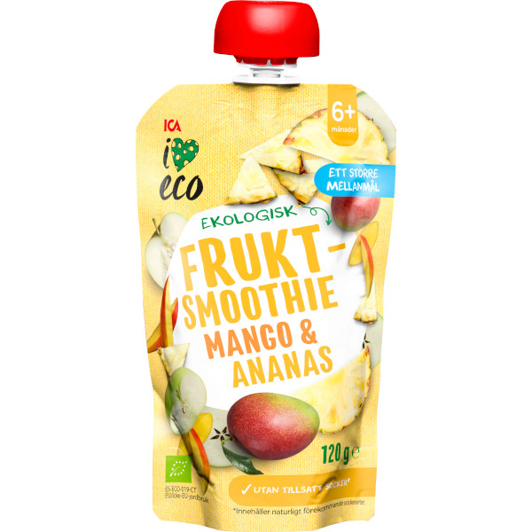 ICA I Love Eco Fruktsmoothie Mango & Ananas UTS Ekologisk