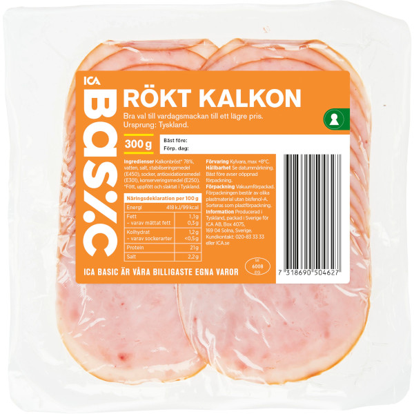 ICA Basic Kalkon Rökt