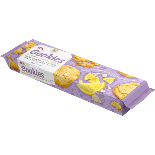 ICA Cookies Vit Choklad & Citron