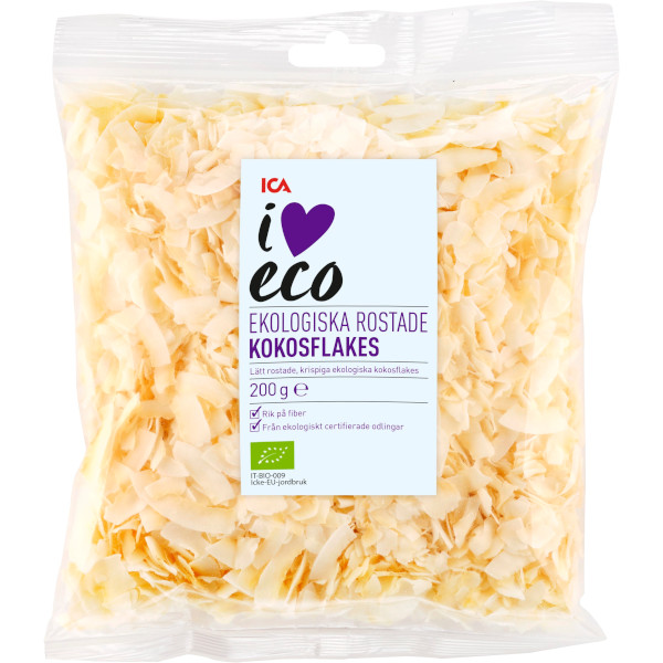 ICA I Love Eco Kokosflakes Rostade Ekologiska