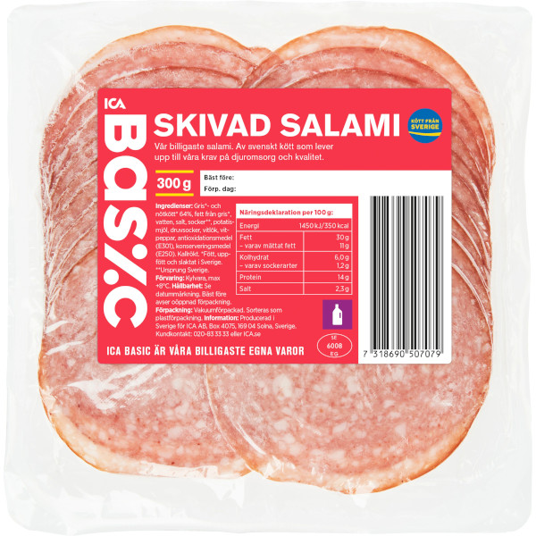ICA Basic Salami Skivad