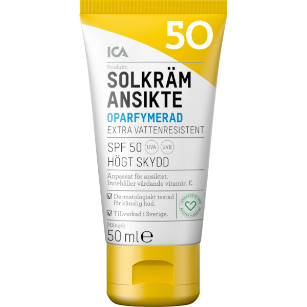 ICA Apotek Hjärtat Solkräm Ansikte SPF50