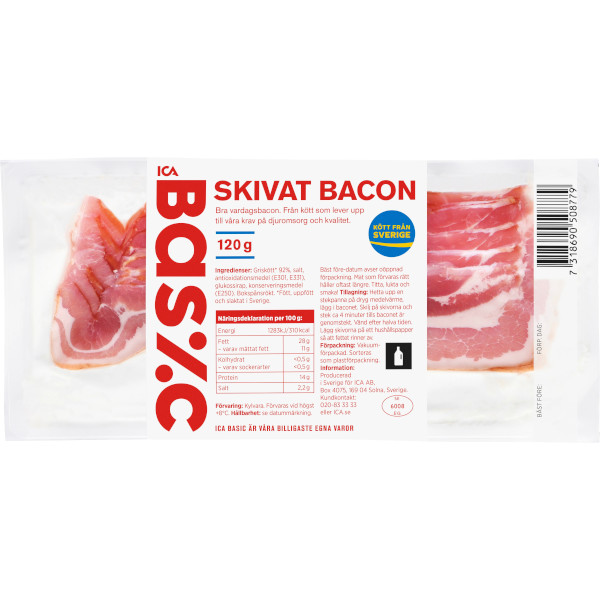 ICA Basic Bacon Skivat