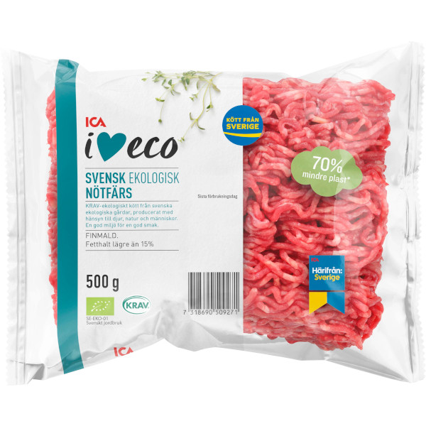 ICA I Love Eco Nötfärs Ekologisk