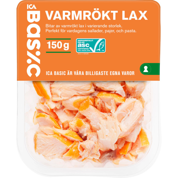 ICA Basic Lax Varmrökt Bitar