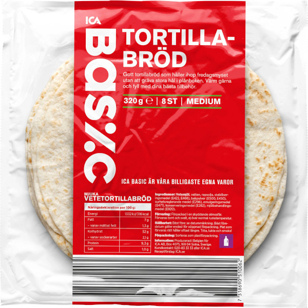 ICA Basic Tortillabröd Medium