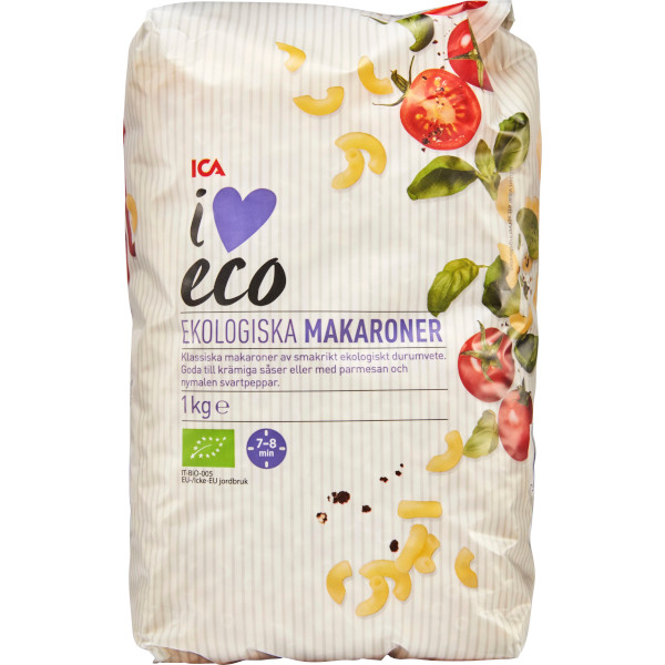 ICA I Love Eco Makaroner Ekologiska