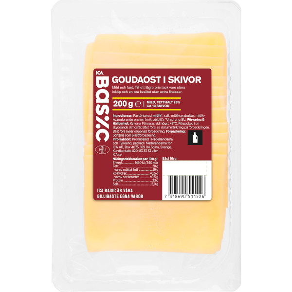 ICA Basic Goudaost Skivor
