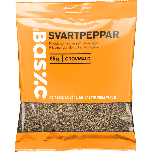 ICA Basic Svartpeppar Grovmald