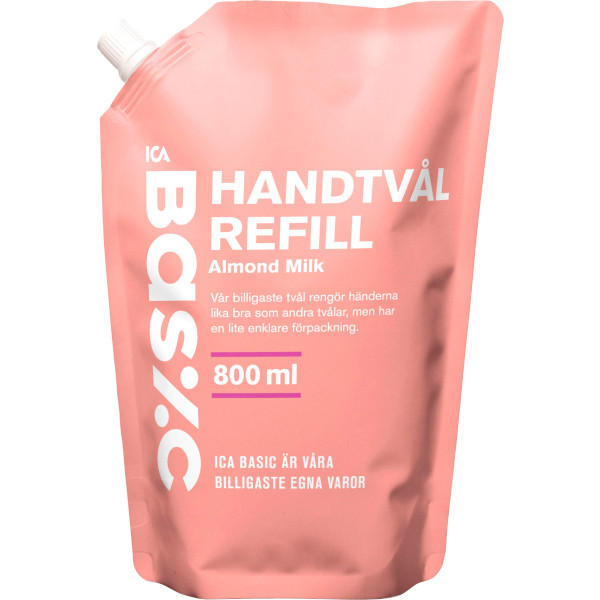 ICA Basic Handtvål Almond Milk Refill